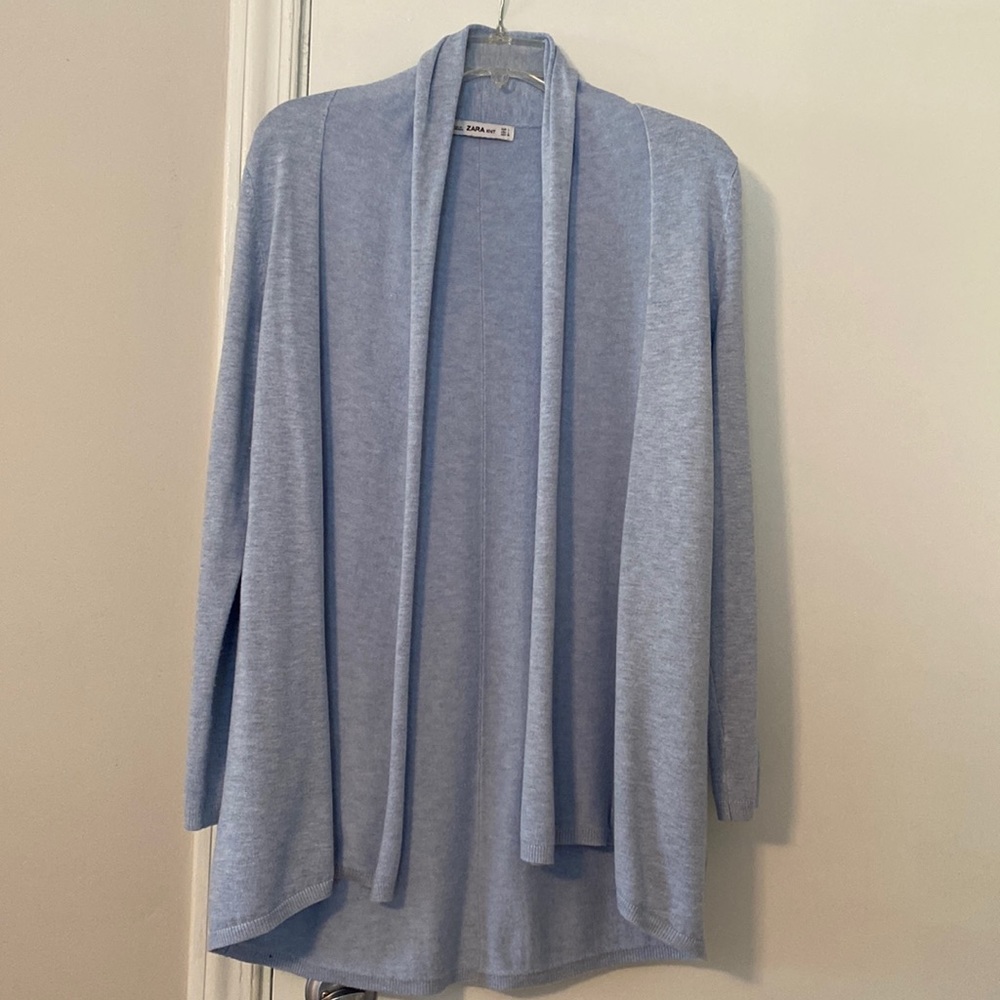 Zara Light Blue Open Front Cardigan